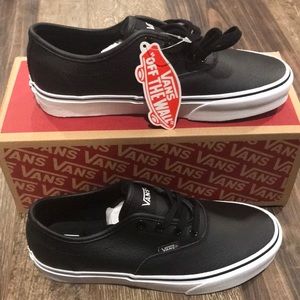 Black leather vans new with tag in box